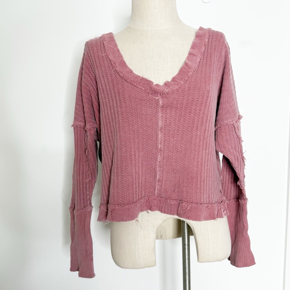 Free People We the Free New Magic Thermal‎ Cowboy Size Small Rose - Picture 3 of 9